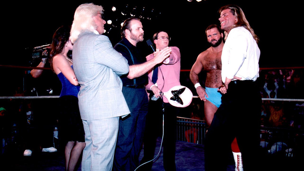 Ric Flair, Ole Anderson, Jim Cornette, Arn Anderson and Lex Luger