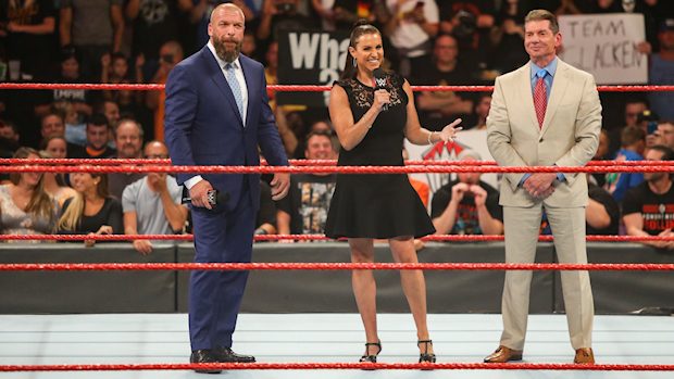 Triple H, Stephanie McMahon and Vince McMahon