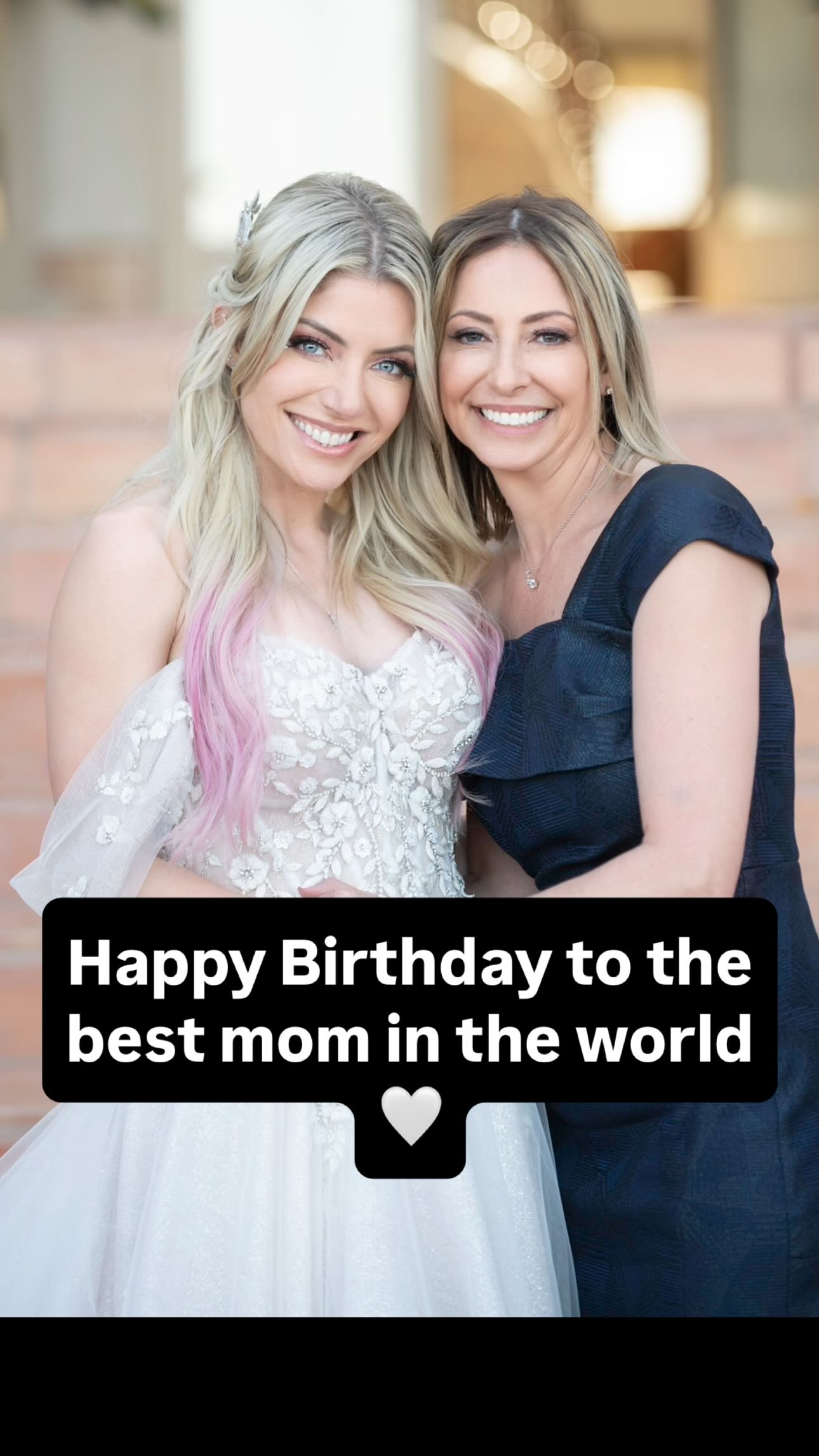 Alexa Bliss with her mother, Angela Kaufman, on her wedding day on April 9, 2022, in Palm Desert, California