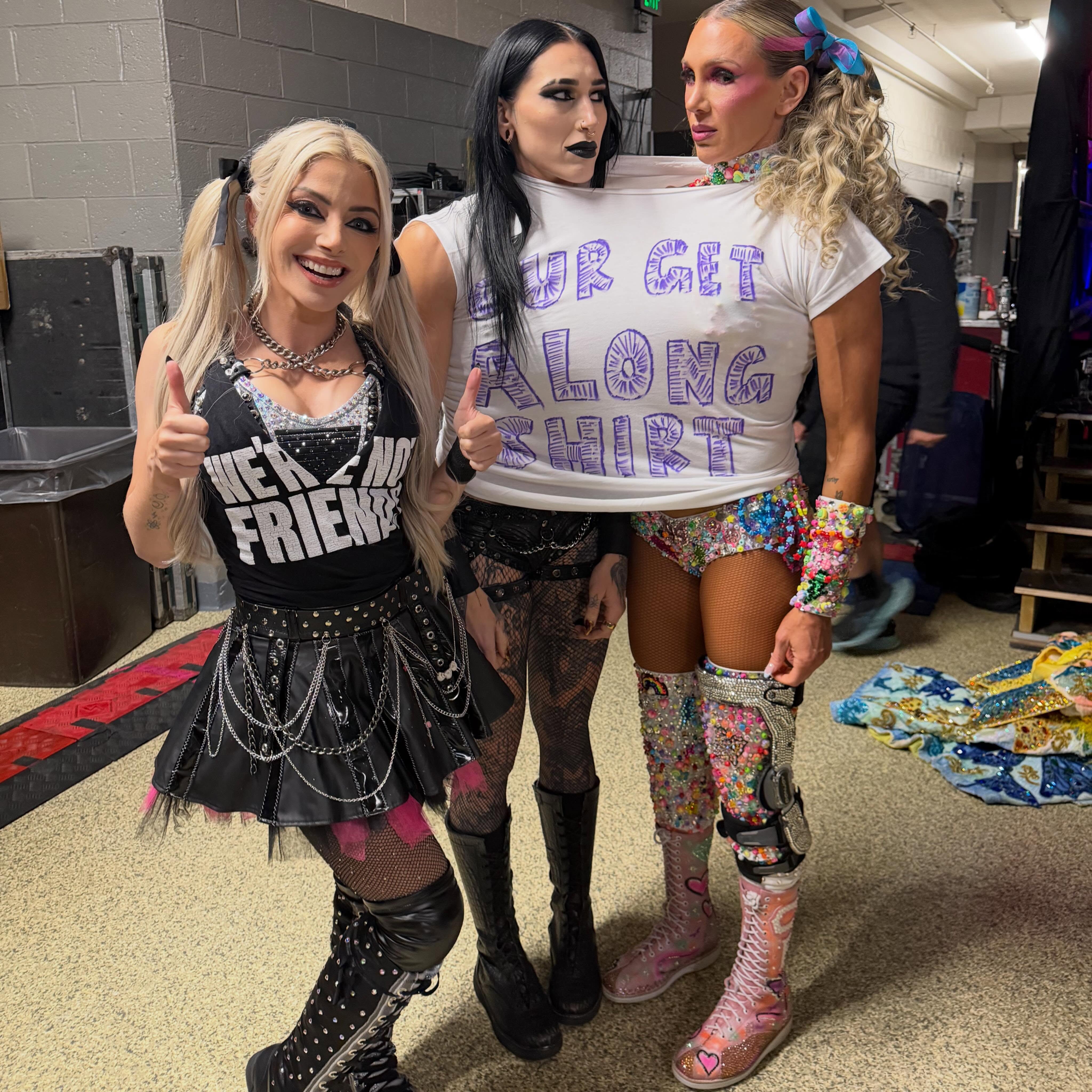 Alexa Bliss, Rhea Ripley and Charlotte Flair