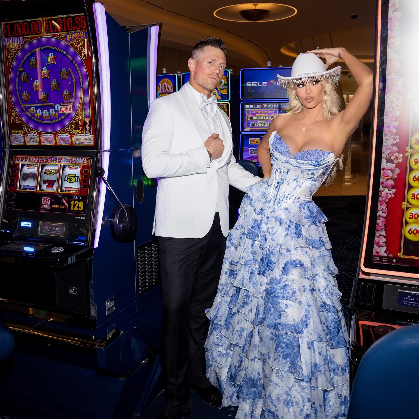 Maryse Mizanin and The Miz at a Las Vegas casino in April 2025