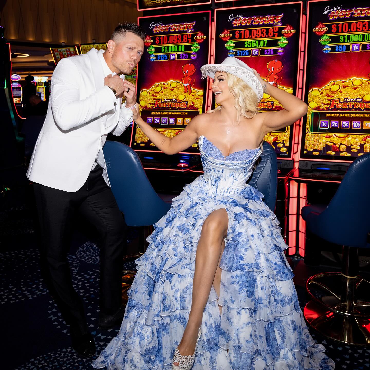 Maryse Mizanin and The Miz at a Las Vegas casino in April 2025