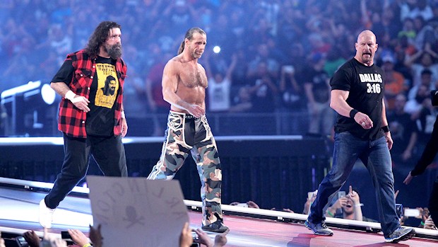Mick Foley, Shawn Michaels and "Stone Cold" Steve Austin