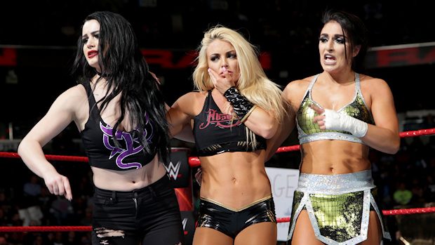 Paige, Mandy Rose and Sonya Deville
