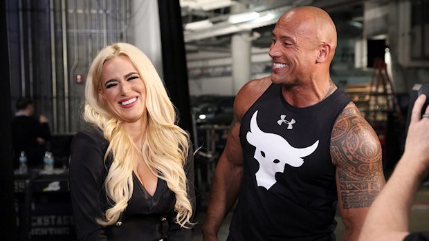 Lana and Dwayne "The Rock" Johnson