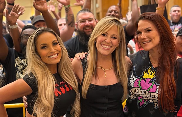 Trish Stratus, Lilian Garcia and Amy Dumas
